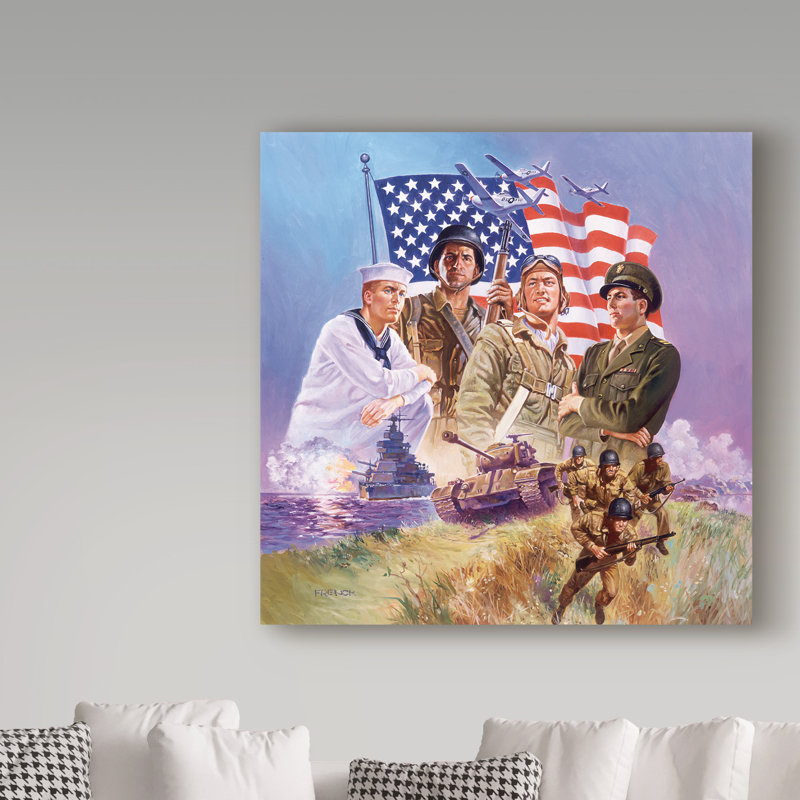 'The Armed Forces' Oil Painting Print on Wrapped Canvas 'The Armed Forces' Oil Painting Print on Wrapped Canvas
